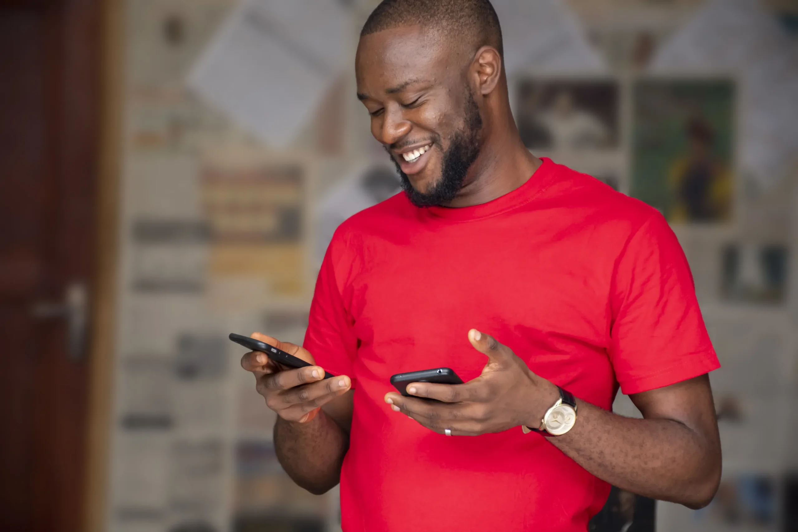 man browsing through cheap data bundles packages